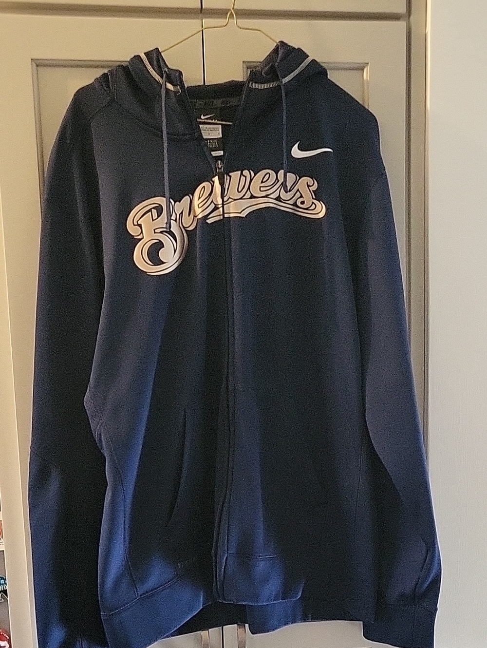 Nike Brewers Navy Full Zip Hoodie